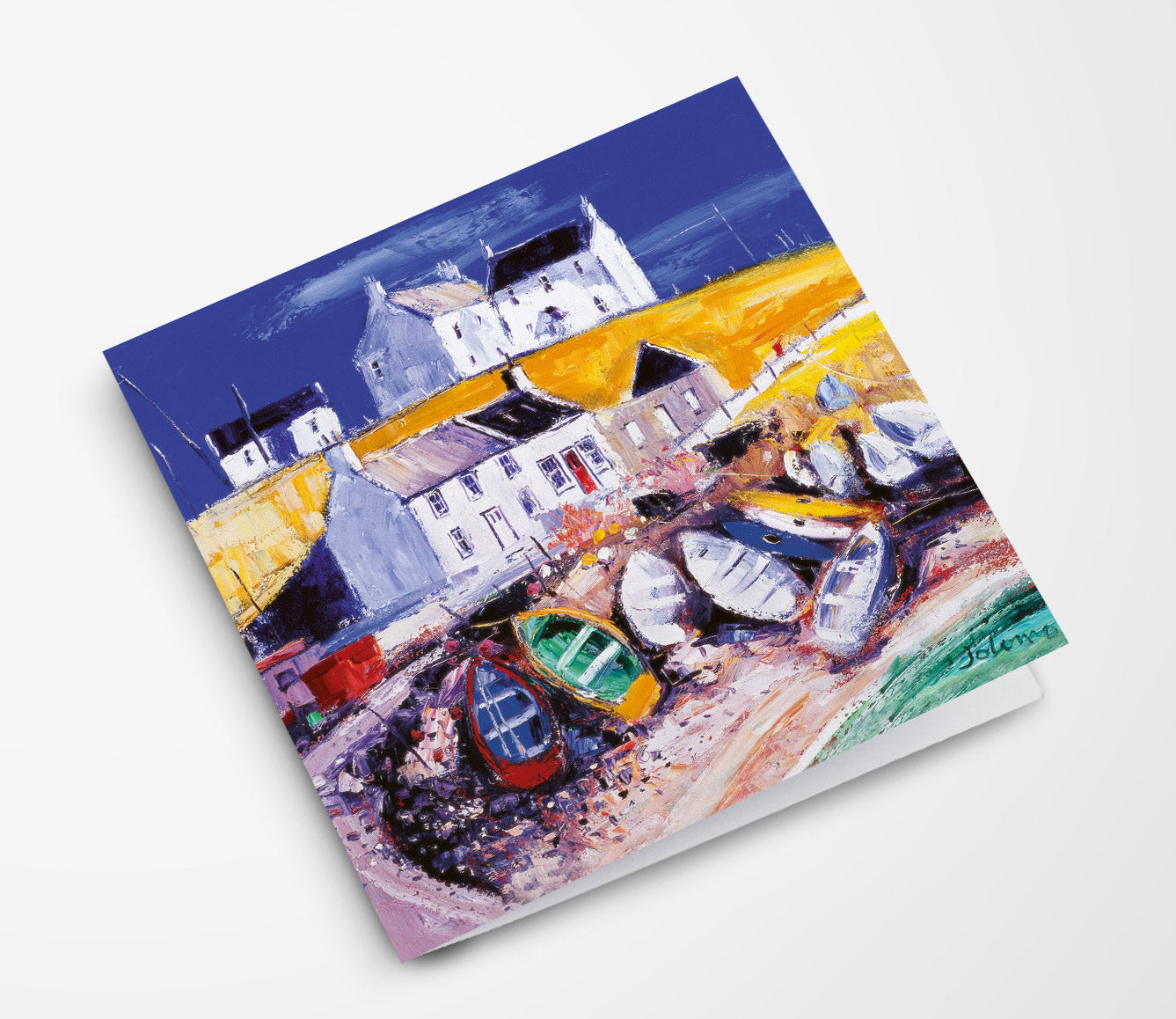 Beached Boats at Portnahaven, Islay Card | Scottish Creations