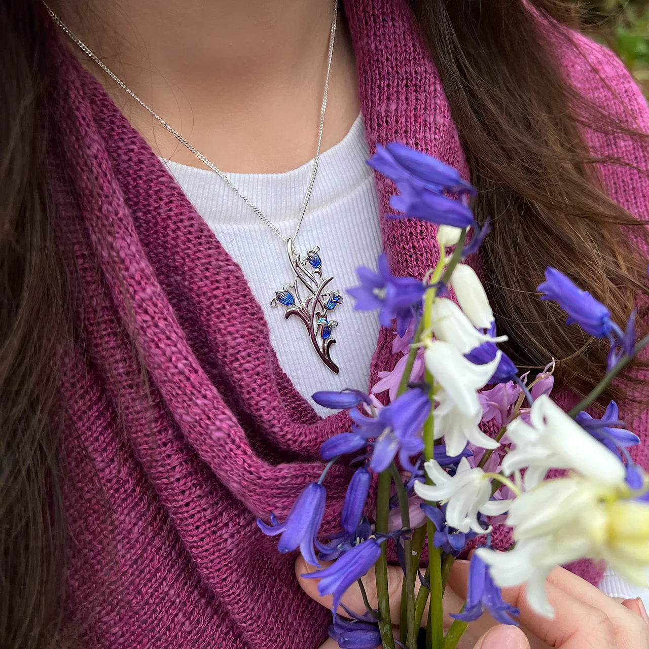 Bluebell 4 Flower Necklace by Sheila Fleet | Scottish Creations