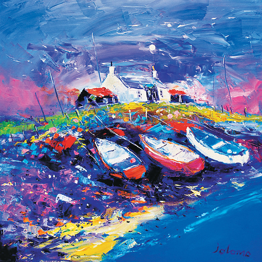 Boats on The Shore, South Uist Card | Scottish Creations