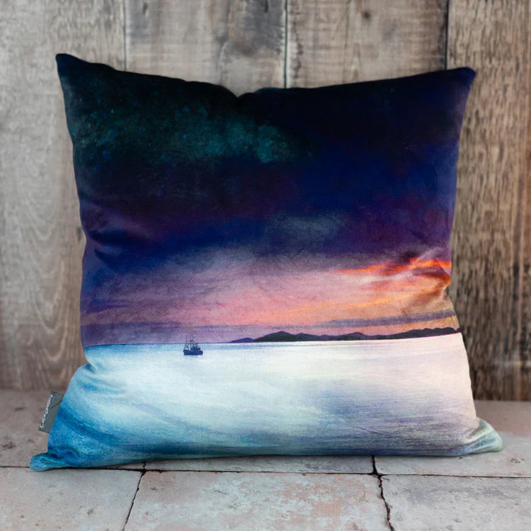 Fishing In The Little Minch Pillow | Scottish Creations