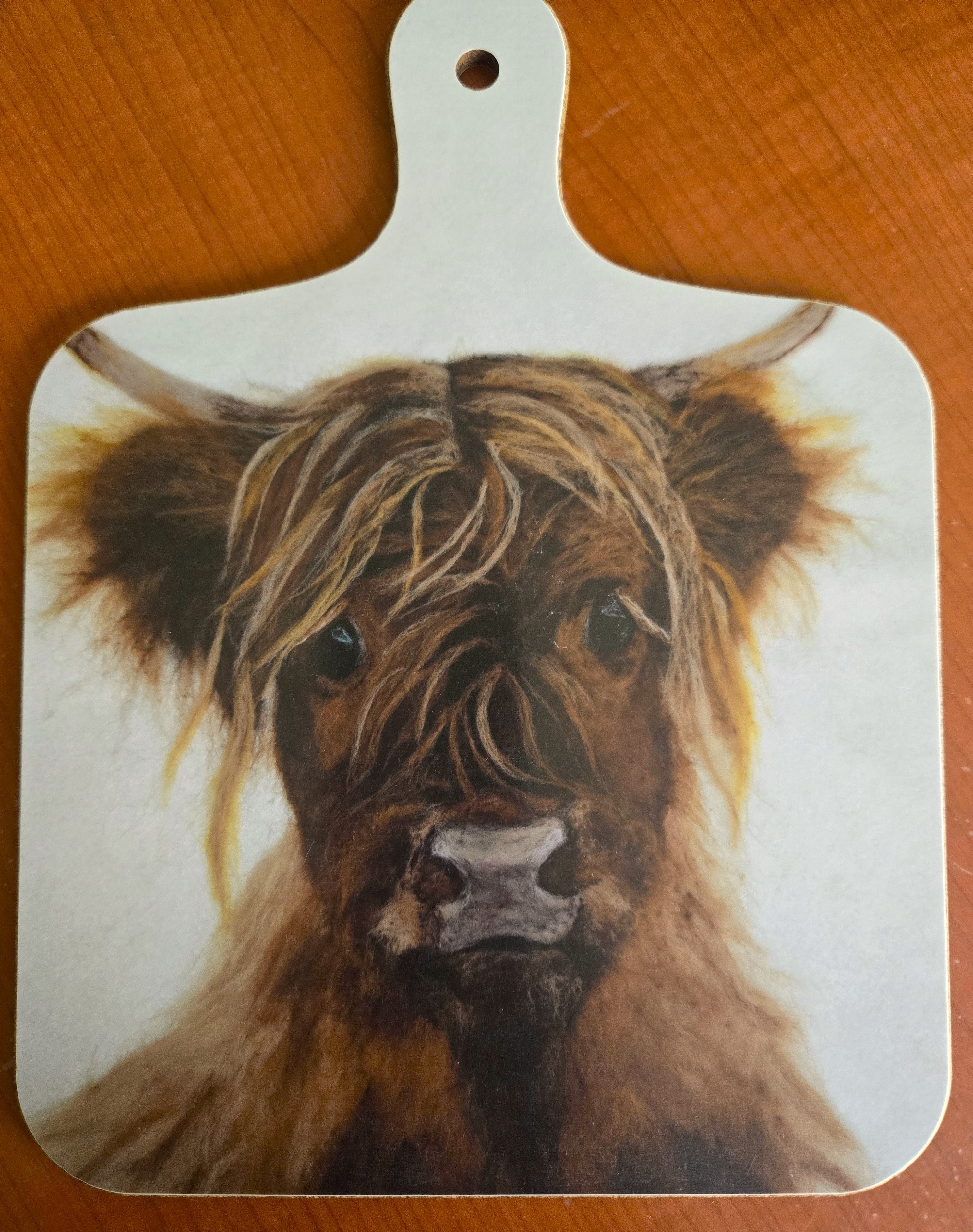 'Handsome Harry' Highland Cow Mini Cutting Board | Scottish Creations