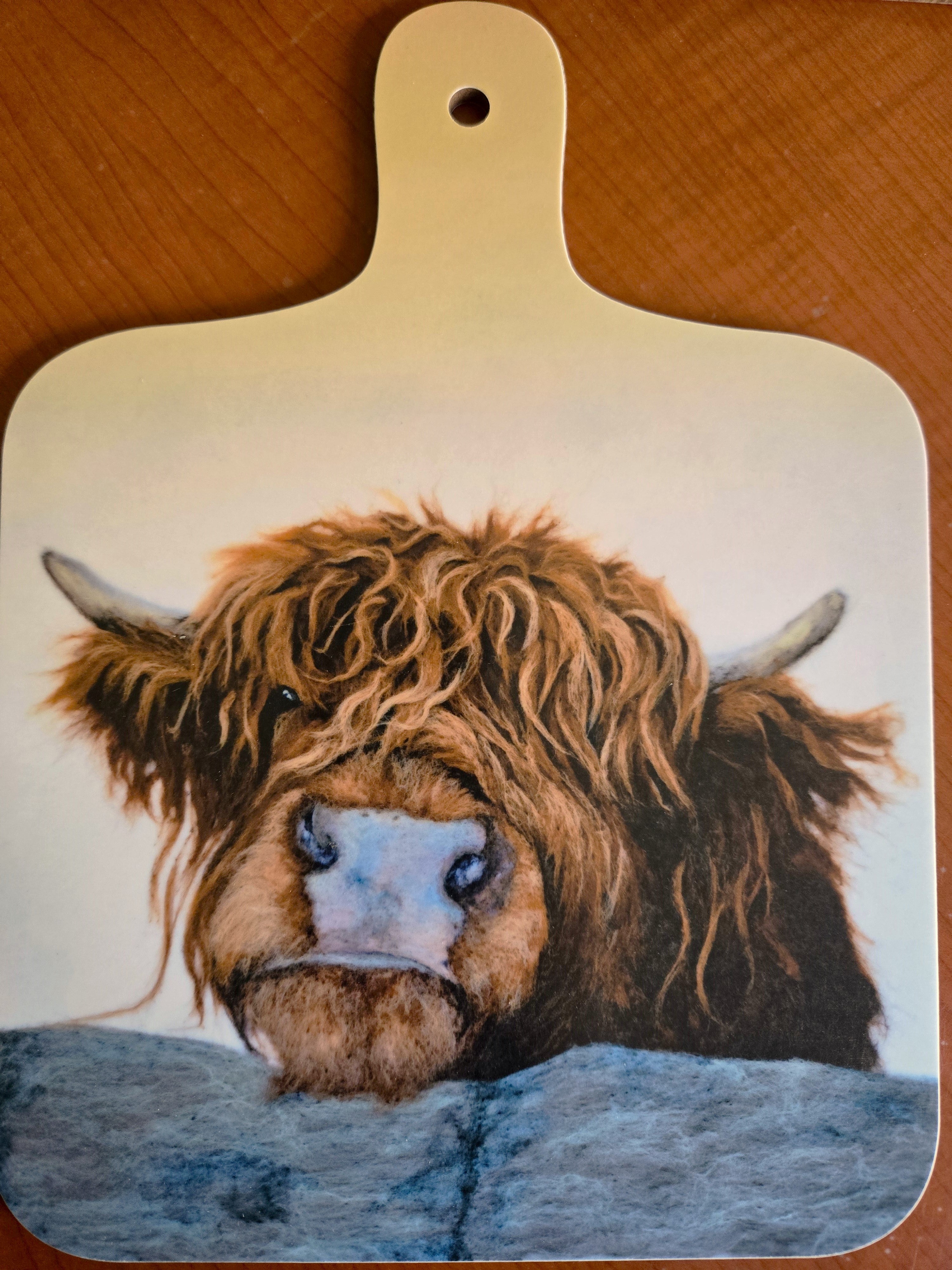 'Hey Pal' Highland Cow Mini Cutting Board | Scottish Creations