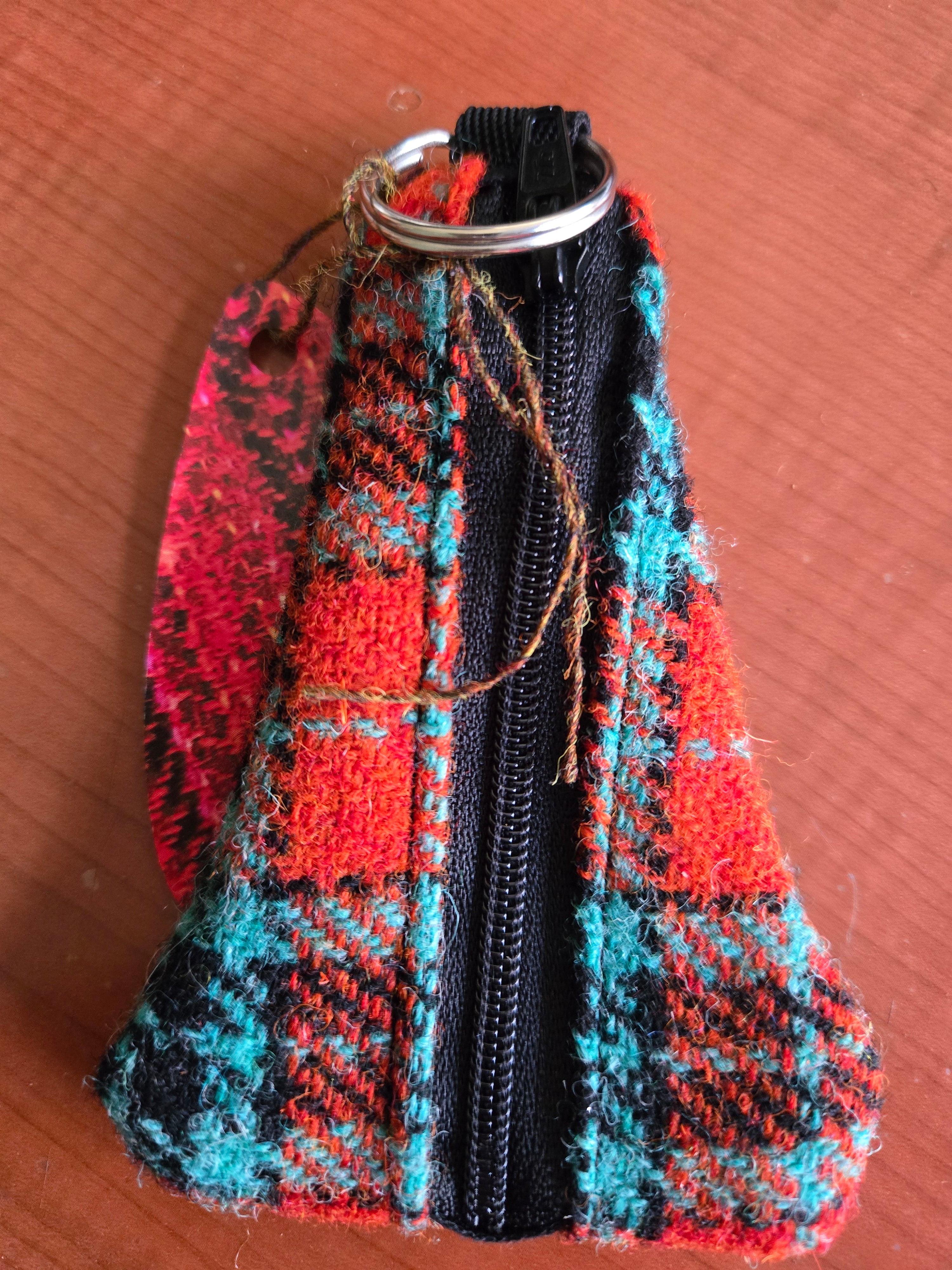 Key Ring Purse in Tartan Harris Tweed