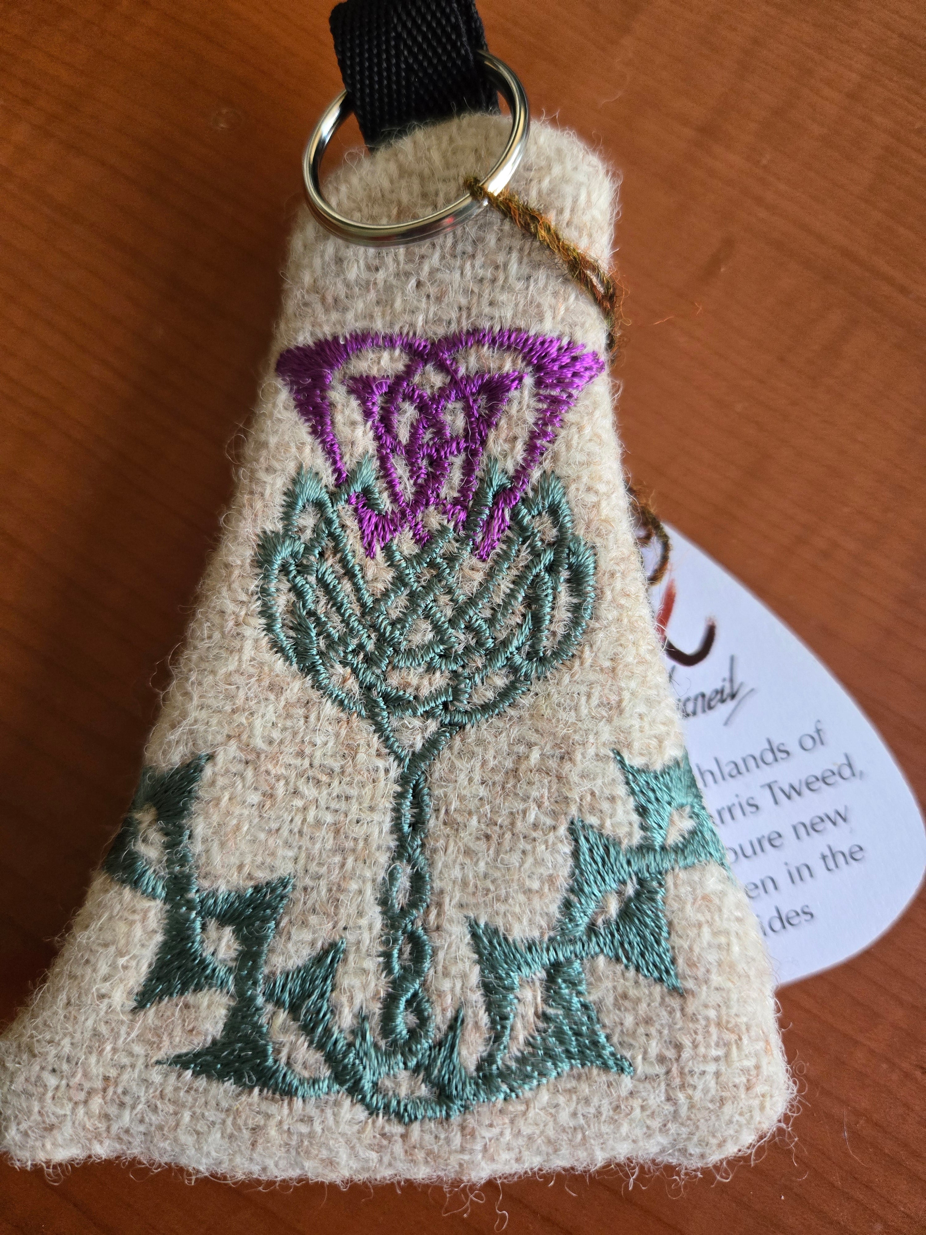 Key Ring Thistle Purse in Harris Tweed