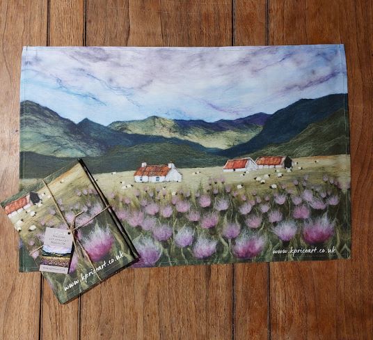 Kitchen Towel - 'Highland Croft - Thistles Bothy' | Scottish Creations