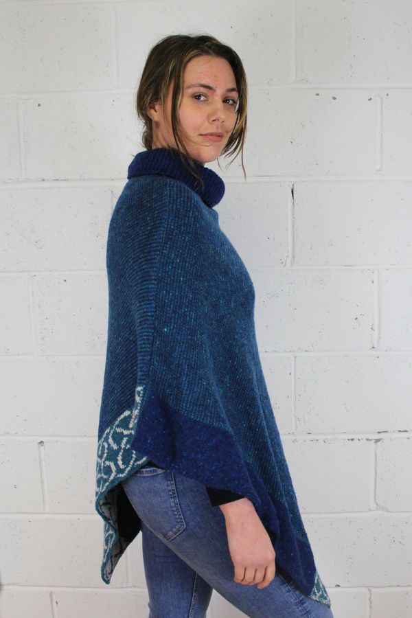 Mull Cape in Marine Donegal Wool