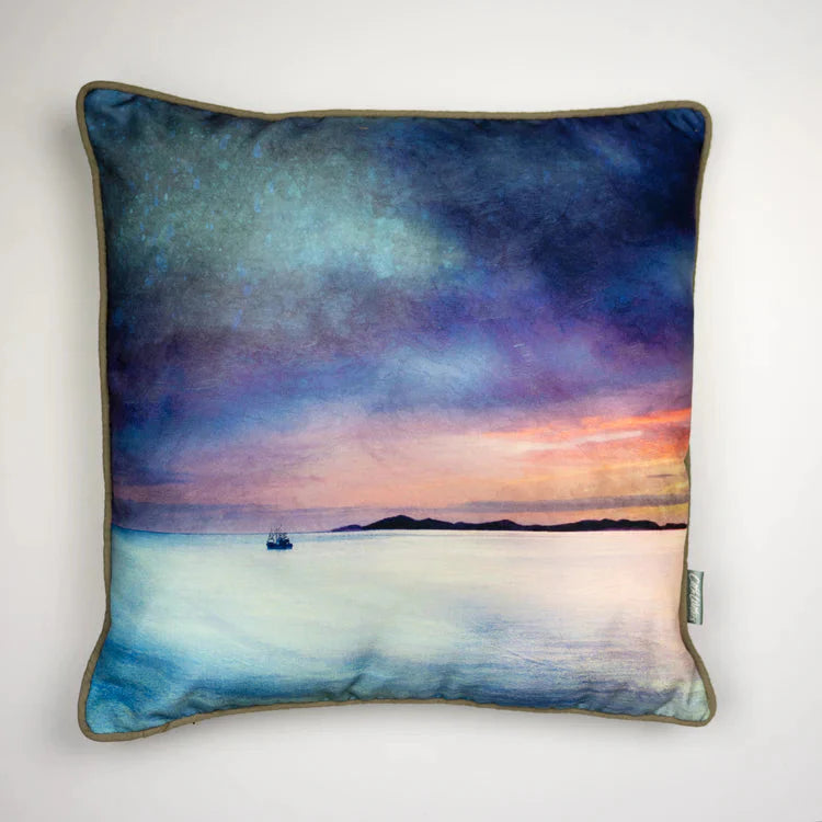 Fishing In The Little Minch Pillow | Scottish Creations