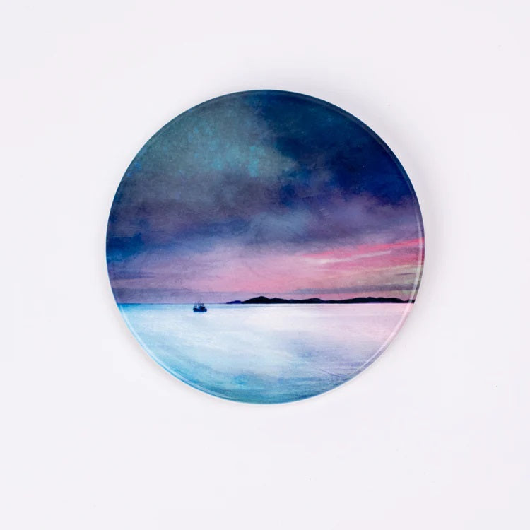 Fishing The Little Minch Ceramic Coaster | Scottish Creations