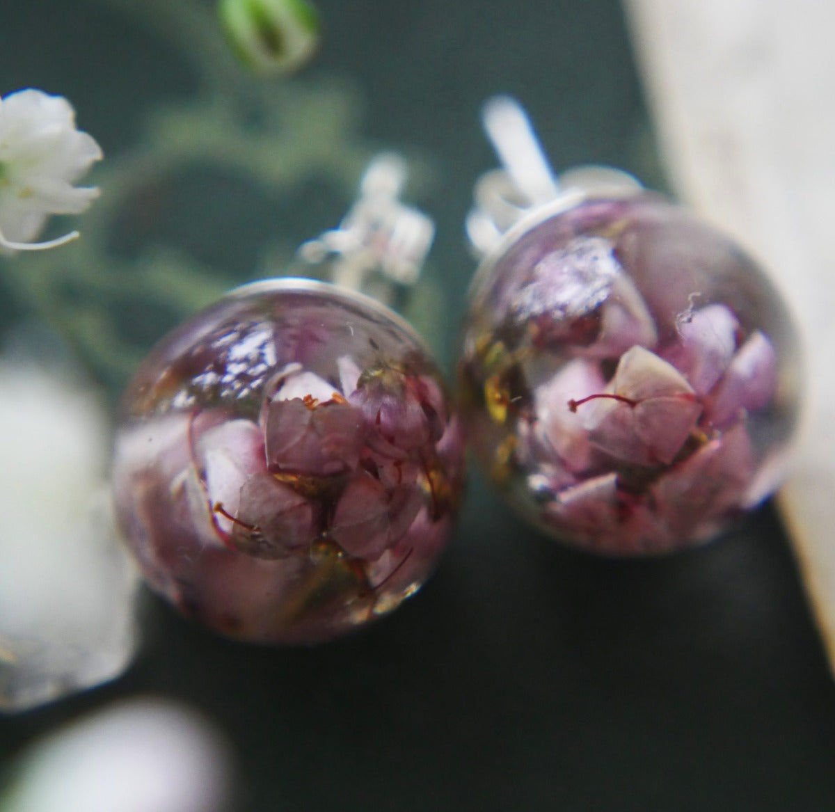 Highland Heather Stud Earrings | In The Heather | Scottish Creations