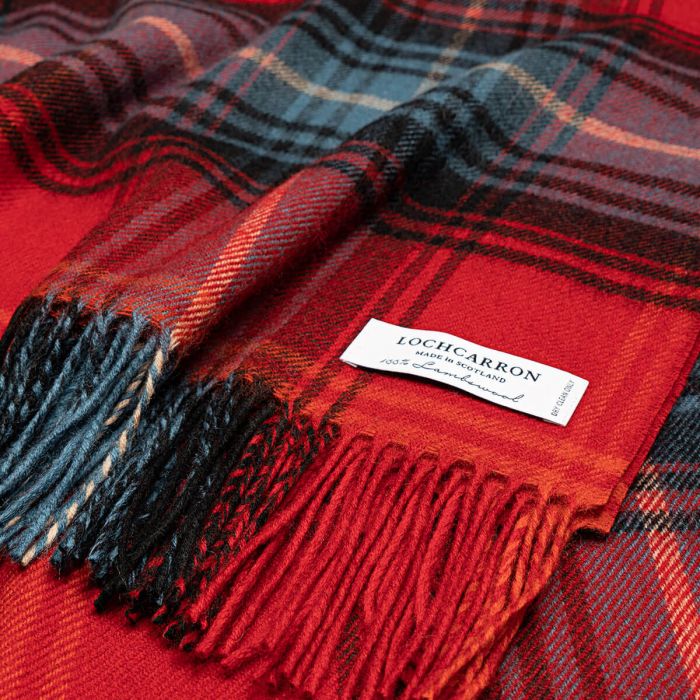 Lochcarron Ruby Tartan Lambswool Blanket | Scottish Creations