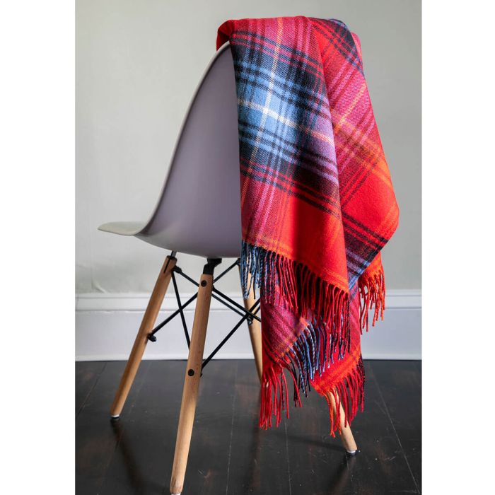 Lochcarron Ruby Tartan Lambswool Blanket | Scottish Creations