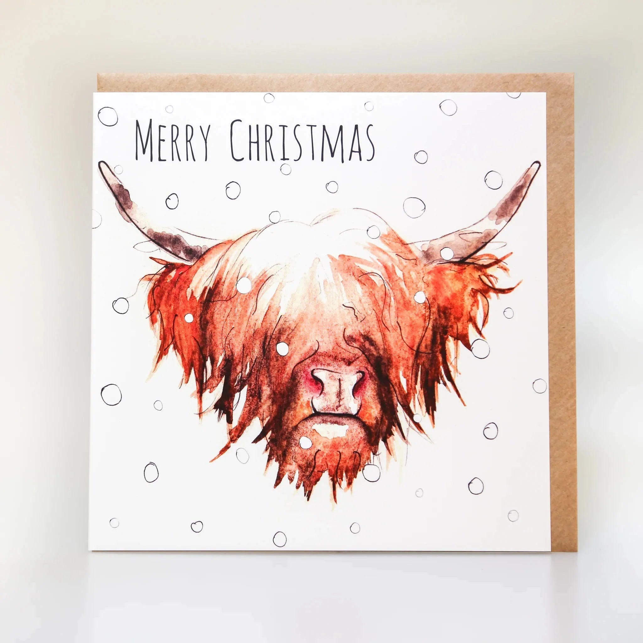 Merry Christmas Highland Cow Card | Scottish Creations