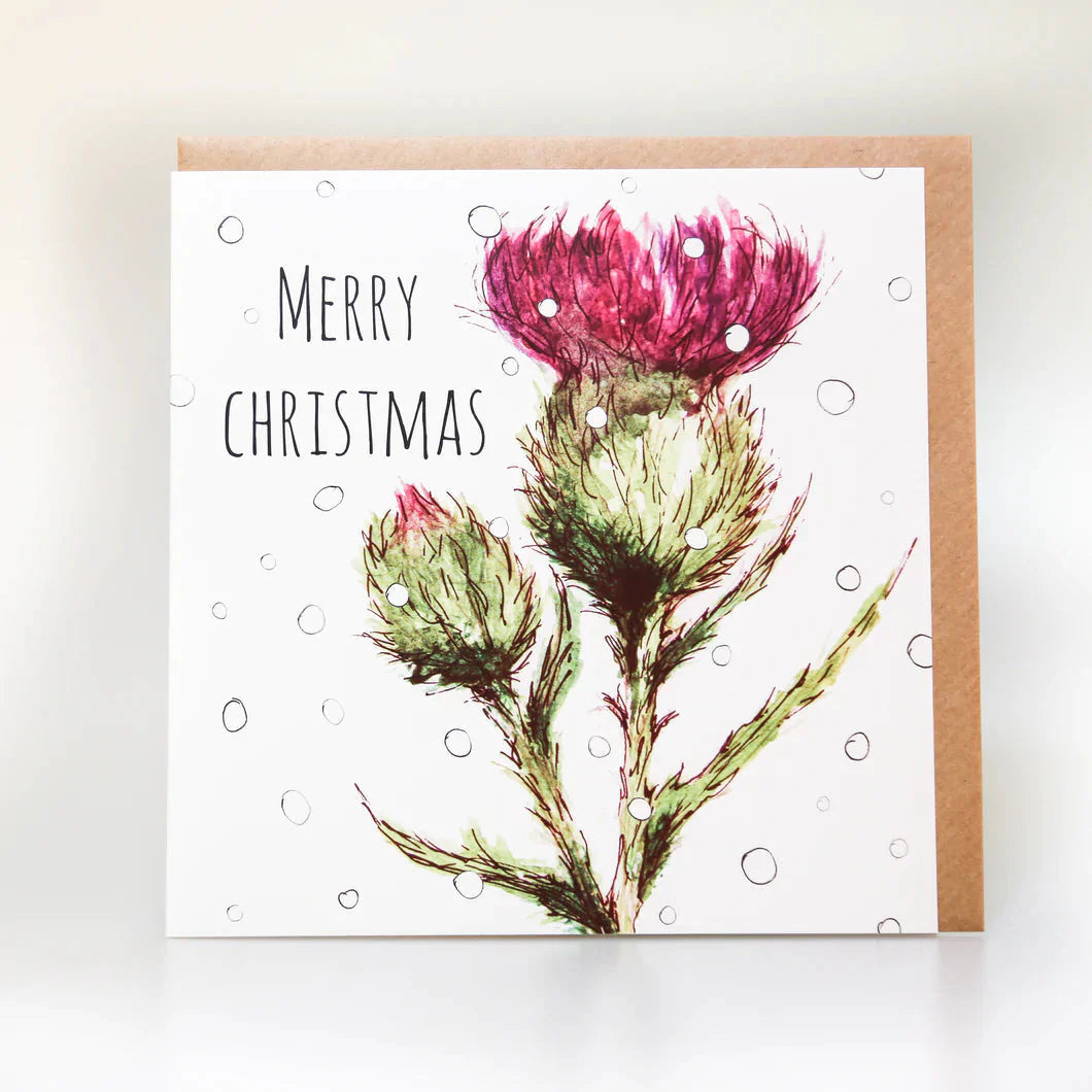 Merry Christmas Scottish Thistle Card | Scottish Creations