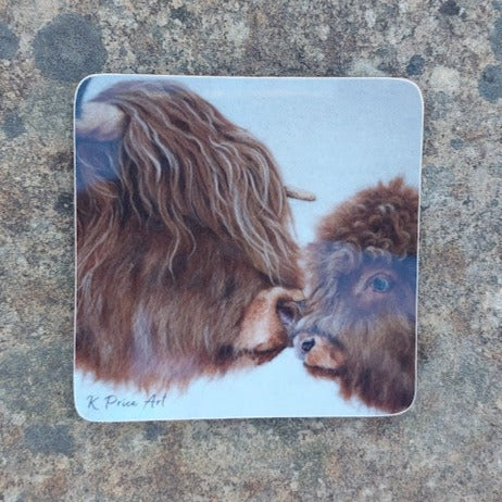 Mothers Pride Highland Cow Coaster | Scottish Creations