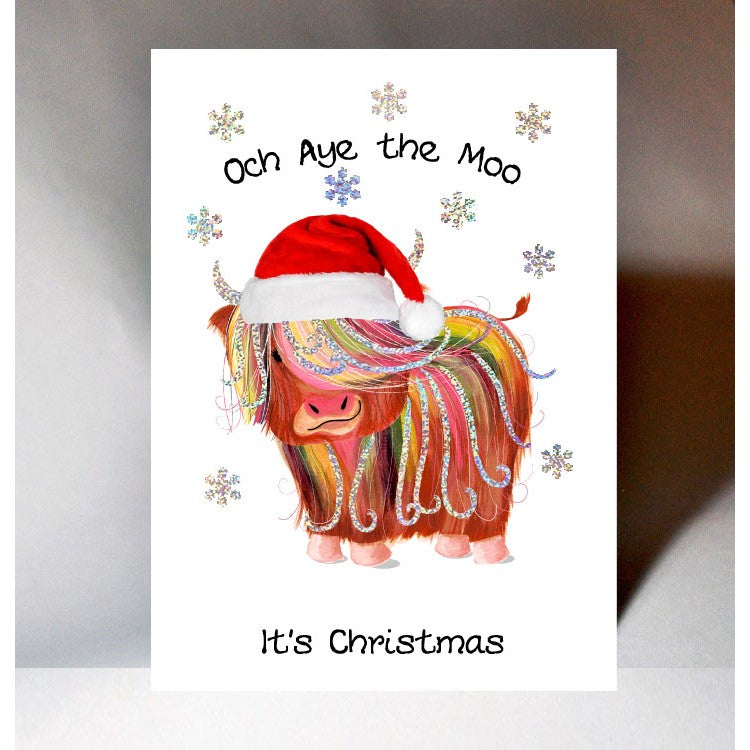 Och Aye the Moo, Its Christmas Card | Scottish Creations