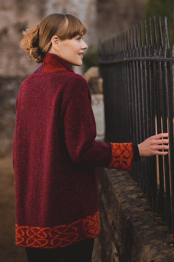 Skye Jacket in Bordeaux Merino Wool | Scottish Creations