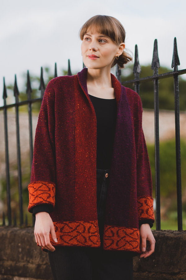 Skye Jacket in Bordeaux Merino Wool | Scottish Creations