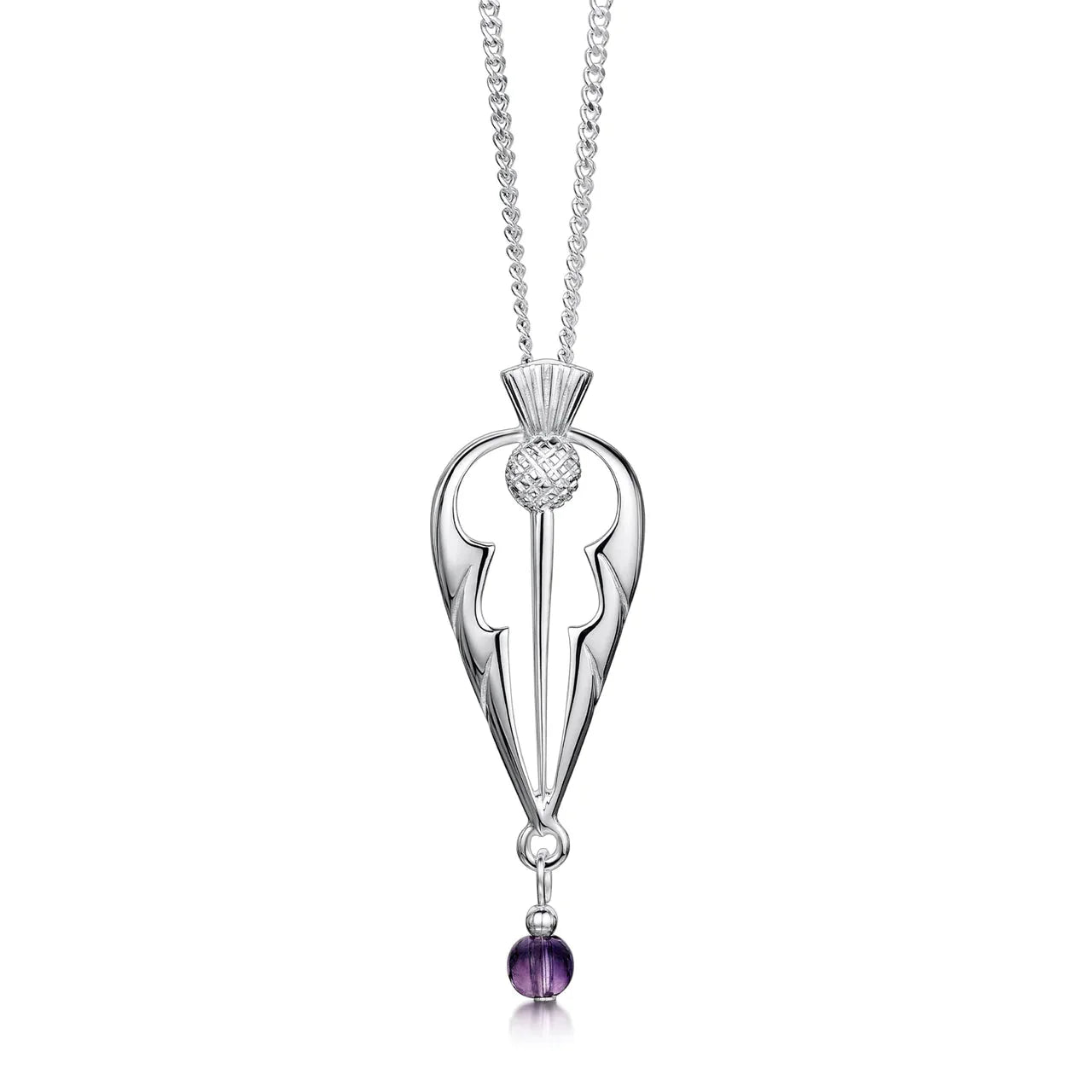 Thistle with Amethyst Necklace | Scottish Creations